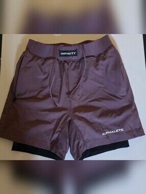 Alphalete INFINITY PRO  Plum Training Shorts with Black RUBBER LOGO